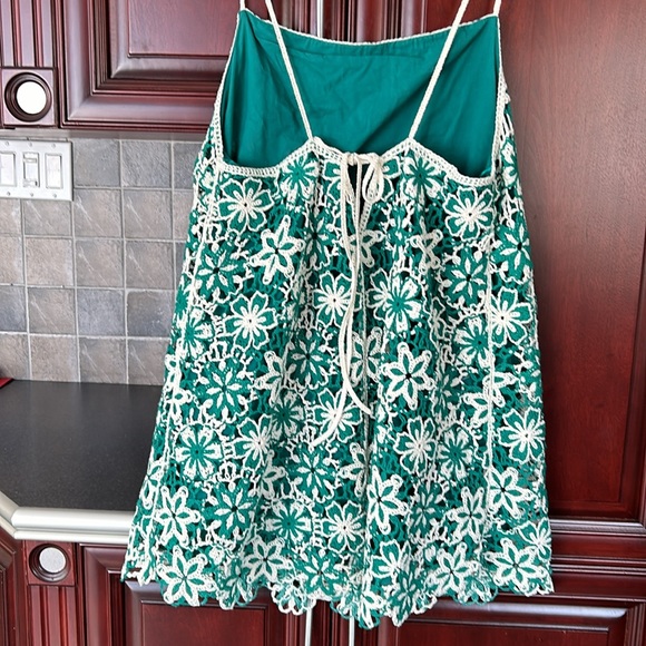 ZARA green floral crochet dress size small - Picture 11 of 12
